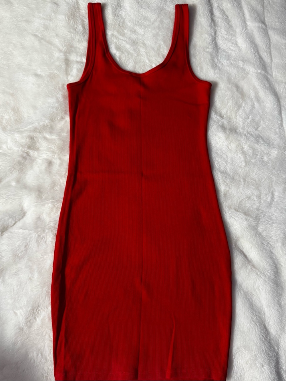 Zara Red Ribbed Mini Dress - Picture 4 of 4
